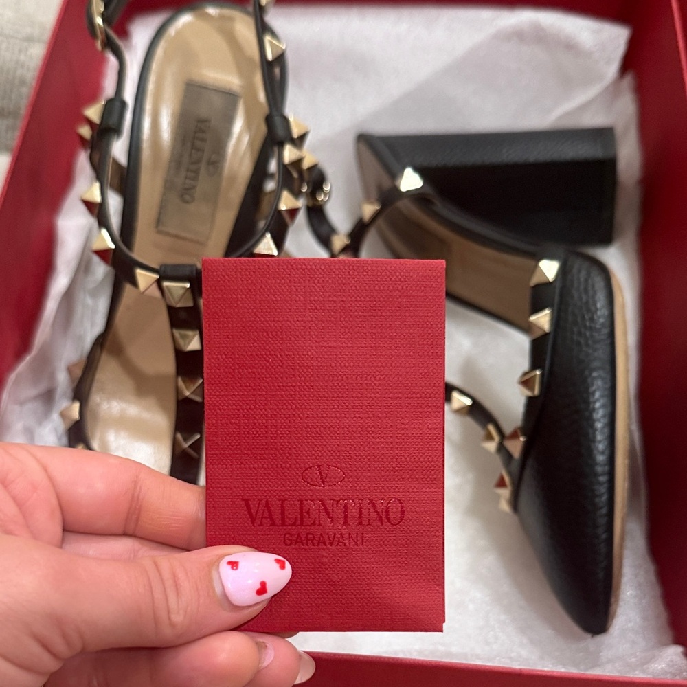 RARE Valentino T strap heel with BLOCK Heel size 36 - Picture 2 of 12